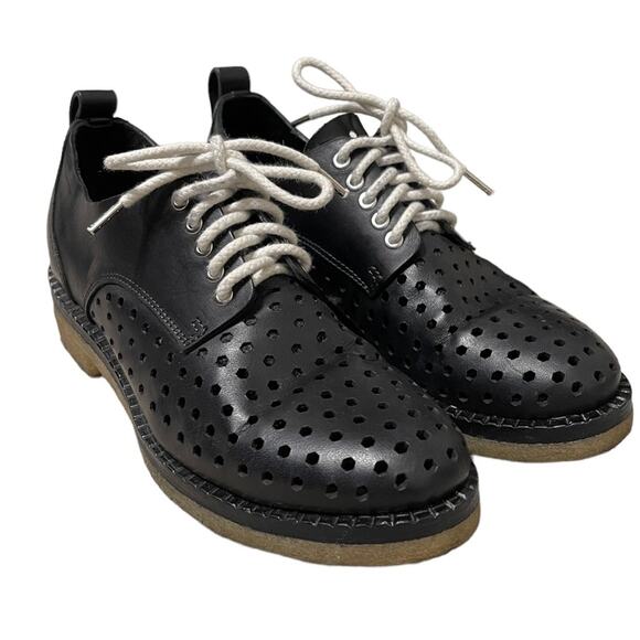 Rag & Bone Black Perforated Leather Milo Oxford - Picture 1 of 8